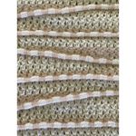 Anthropologie Cream & Tan Open Stitch Knit Pullover Crewneck Sweater Small Photo 3