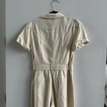 Paige  Aislee Belted Linen Blend Jumpsuit in Parchment New Size 4 Photo 4