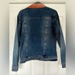 Diane Gilman Women’s Medium Denim And 100% Leather Vintage, Jean Jacket Blue Photo 4