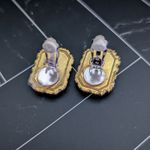 Vintage Clip On Earrings Stunning Retro Floral Design Statement Earrings Photo 6