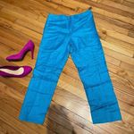 Evan Picone Evan-Picone Vintage Mint Linen Colorful Bright Coastal Retro Coquette trousers neon pop Turquoise 10 Colorful Coastal Bright Tomboy Mom Pants Trousers Edgy Baggy Masc Photo 1