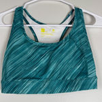 Xersion Striped Teal Sports Bra Photo 0