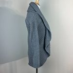 Garnet Hill Cardigan Sweater Small S/M Gray Open Front Ribbed Long Sleeve Knit Photo 1