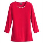Chico's  Travelers Red Crescent Hardware Top Blouse Size Large 12‎ (2) Photo 1