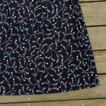 Vintage Navy Blue w/ Red/White Floral Cricket Lane Chiffon Midi Skirt Size L Photo 4