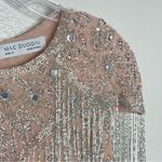 Mac Duggal 4715 Size 14 Embellished Fringe Cap Sleeve Trumpet Gown, Platinum Photo 11