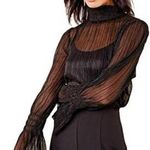 Sugar Lips  Women's Lurex Smocked Neck Top Photo 0