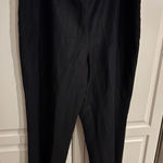 Kasper  Black Linen Blend Career Dress Pants Office Straight Leg‎ Size 14 Photo 0