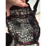 Marc Jacobs Quilted Tote Bag Black Pink Orange Floral Print Nylon Shoulder Bag Photo 1