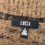 Lucca Leopard Pattern Crew Neck Sweater size S Brown Photo 2