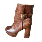 Chase and Chloe Chase &‎ Chloe Chunky Platform Boots Women's 7 Brown Buckle Going Out Photo 5