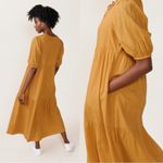 ABLE • Florence Maxi Dress mustard yellow Paprika cotton peasant puff sleeve Size XS Photo 8
