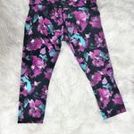 Lululemon Midnight Bloom Black Deep Fuschia wunder under crop Photo 0
