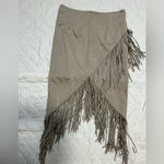 Olivaceous  Asymmetrical Fringe Skirt in Tan Photo 7