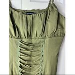 Pretty Little Thing Olive Khaki Ruched Lace Up Bodycon Mini Dress Size 12 Photo 5