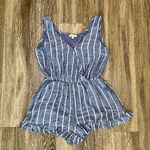 Kori Womens  Blue Stripe Romper - M Photo 0