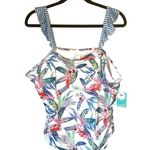 Oasis NEW w/Tags Outdoor Women's One Piece Swimsuit in White Tropical sz. 2X Photo 2