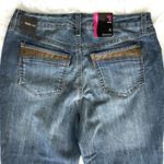 Style & Co  Jeans Boot Leg Blue Jeans Sz 4 Blue Brown Trim Pants Photo 2
