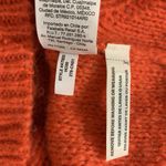J Crew Wool Knit Sweater Coral Chunky Cable Knit Floral Cozy Warm XS Orange Photo 4