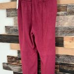 Free People  NWT Womens Burgundy Faux Suede Belted Cropped Pants sz 0 Photo 3