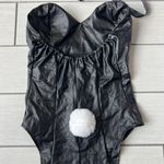 Leather Bodysuit Bunny/Mouse Costume Medium 0232 Black Photo 2