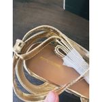 Pretty Little Thing NIB Sandals Espadrille Strappy Platform Gold Size 6 Vacation Photo 7