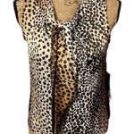 Anne Klein animal print sleeveless tie front blouse. NWT Photo 0