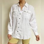 Topshop  White Boxy Button Down Shirt with Notched Collar Photo 8