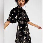Free People  Be My Baby Luxe Velvet Floral Mock Neck Vintage Mini Dress Size 2/XS Photo 2