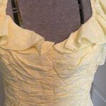 AQUA  V-Neck Ruffled Eyelet Mini Dress Women's Large Yellow Short Flutter Sleeve Photo 8