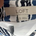 Loft Blue Striped Ruffle Hem Skirt Size 0 Mini White Black Gray Artsy Feminine Photo 1