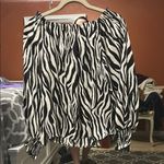 Vine & Love Zebra Print Off-Shoulder Top Photo 4