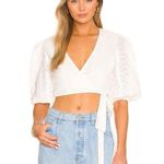 MINKPINK NWT- Lola Wrap Blouse in White Size Large Photo 0