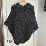 Handmade Knit Charcoal Gray Poncho. OSFM. Size undefined Photo 0