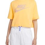 Nike Icon Clash semi cropped graphic top topaz yellow drawstring waist XS Photo 1