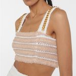 Balmain  Paris Women’s Embellished Boucle Straps Chain Tweed Crop Top Sz 42 Photo 2