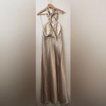 Birdy Grey  Monica Halter Satin Dress Neutral Champagne Photo 2