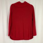 Talbots  | Red Cotton Blend Cowl Neck Sweater Long Sleeve Scoop Hem Large Petite Photo 4