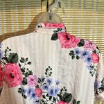 Victoria's Secret Pale Pink Striped Floral Silk Feel Romper Pajamas One Piece M Photo 10