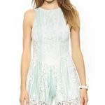 For Love & Lemons Blue Bell Lace Romper Green Photo 0