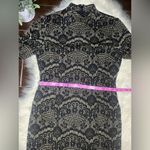 Alex Marie  Aly Sparkly black/Gold Lace Jacquard Bell Sleeve Dress sz 8 Photo 10