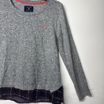 U.S. Polo Assn. Womens Heather Gray Sweater with Stripe Hem  - Size  Medium Photo 6