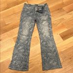 Anthropologie  Pilcro Blue Flare bootcut  Leg Jeans with paisley Pattern‎ size 25 Photo 1