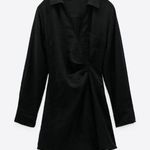 ZARA NWT.  Black Wrap Mini Dress with V-neckline. Size S Photo 0