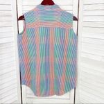 Bill Blass Check Color Block Sleeveless Button Front Shirt Multicolor Small Photo 4