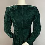Vintage Crushed Velvet Dress Green Lace Collar Lanz Long Sleeve Christmas Party Size XS Photo 6