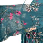Free People  Cherry Blossom Teal Floral Mini Dress Long Sleeve Size XS Photo 7