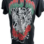 World Tour Savage Babygirl Skull Flower Graphic Print Top Back Cutouts Large Black Photo 4