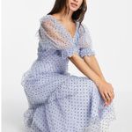 Topshop NWT ASOS  Spot Taffeta Blue Dress Photo 2