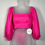 SheIn  Vacay Pink Tie Back /Off Shoulder Cropped Top Size Medium Photo 0